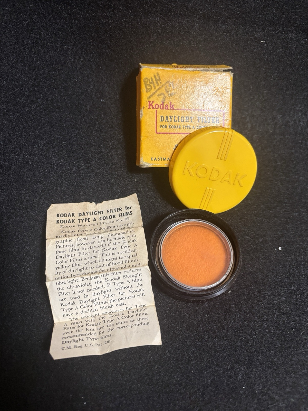1950s Kodak Daylight Filter, For Type A Color Film, Series VI, NO.85, Orig Box