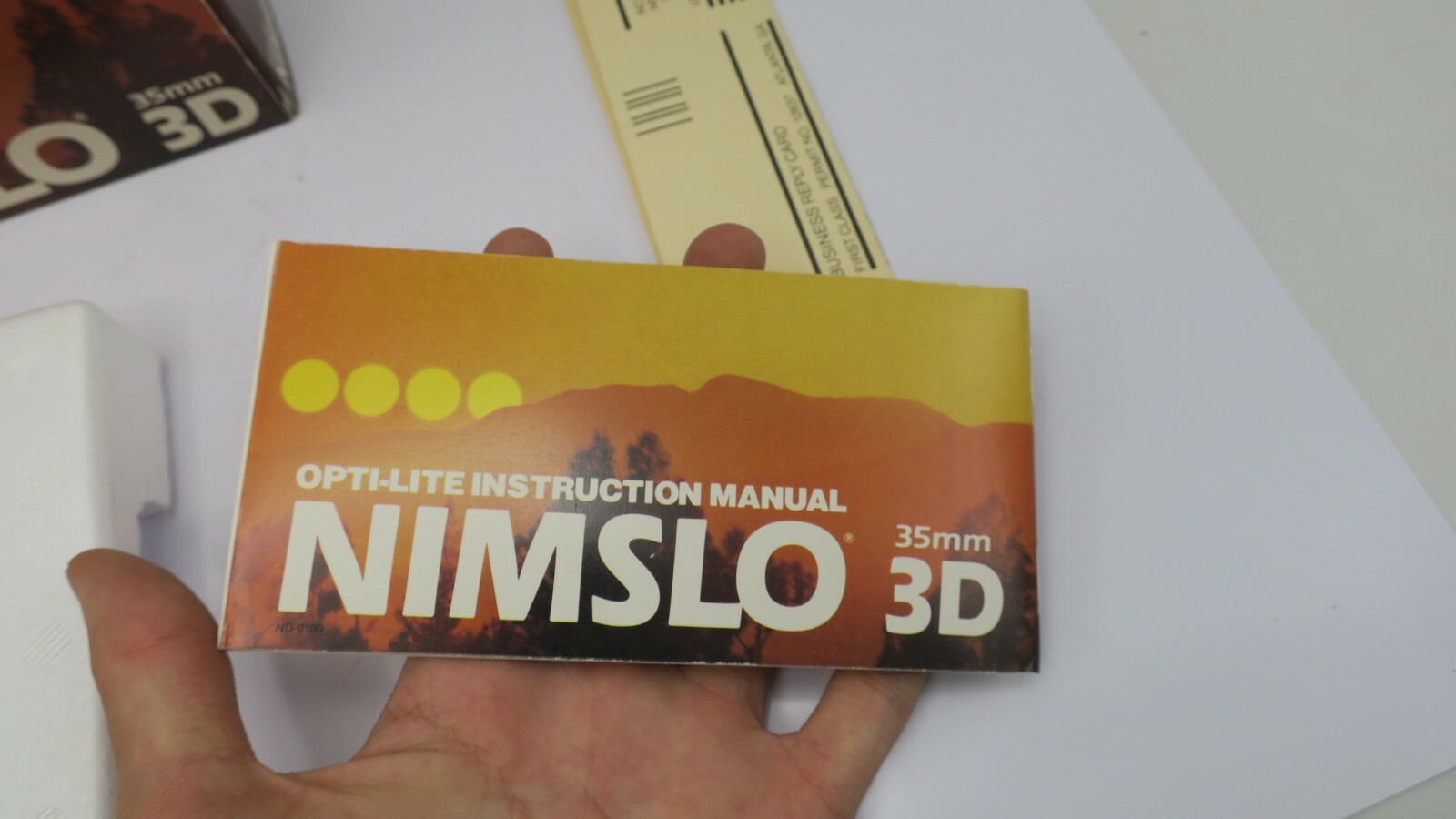 Opti-Lite Flash For Nimslo 35mm 3D camera Box / Manual & Foam Inserts Only