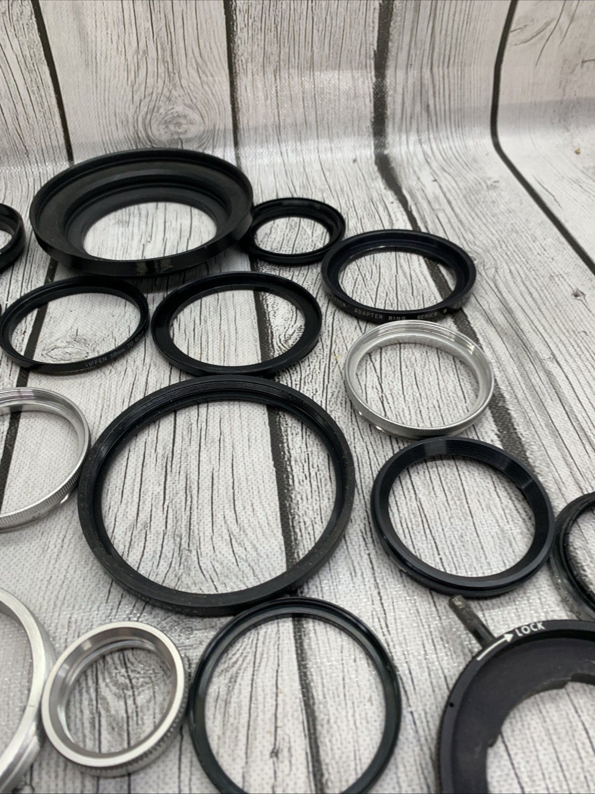 Vintage lot Camera Parts Hoods Caps Lens Adapters 36 pieces
