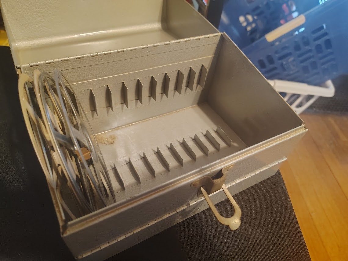 Vintage Brumberger 12 Reel 8mm Film Storage Case Metal Box 1955