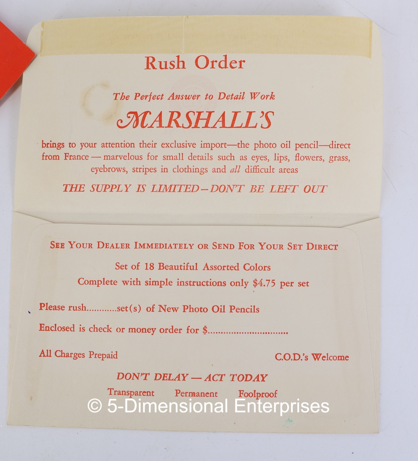 Vintage Marshall’s Photo-Oil Colors – Student Set In Box with Leaflets