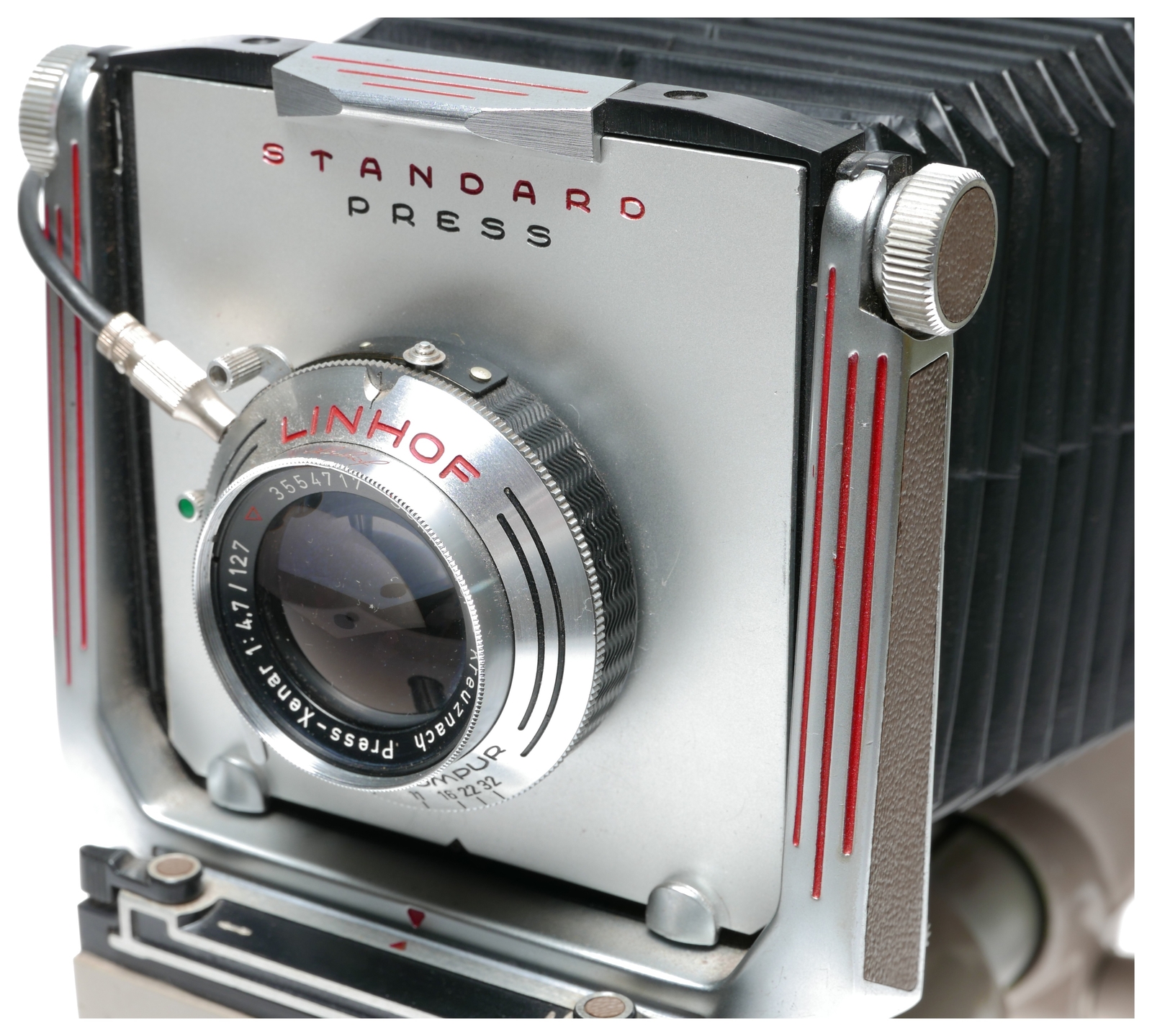 Linhof monorail 4×5 view camera Kardan 4.7/127mm Xenar Press