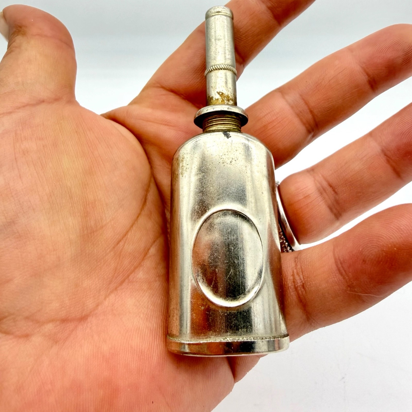 Bell & Howell Filmo Projector Needle Oiler Oil Can Metal Silver 3.5 in Vintage