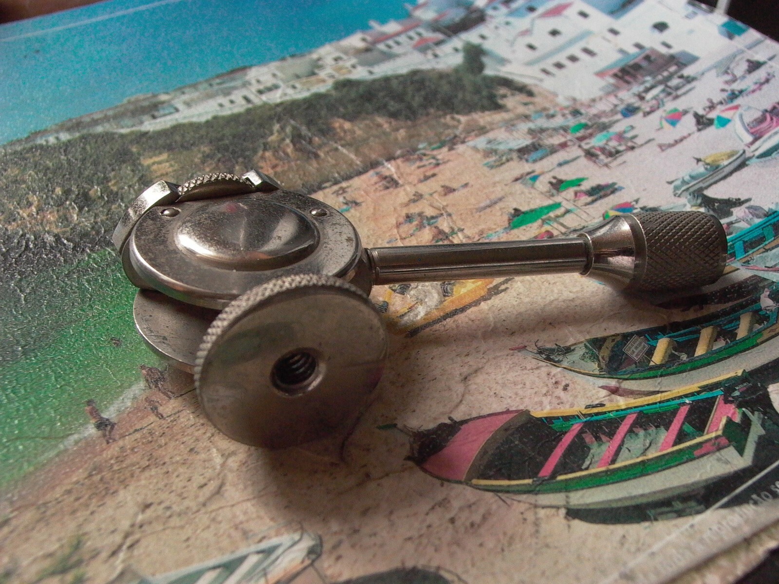 small heavy chromed Tripod Ball head for tiny tripods Japan No Name