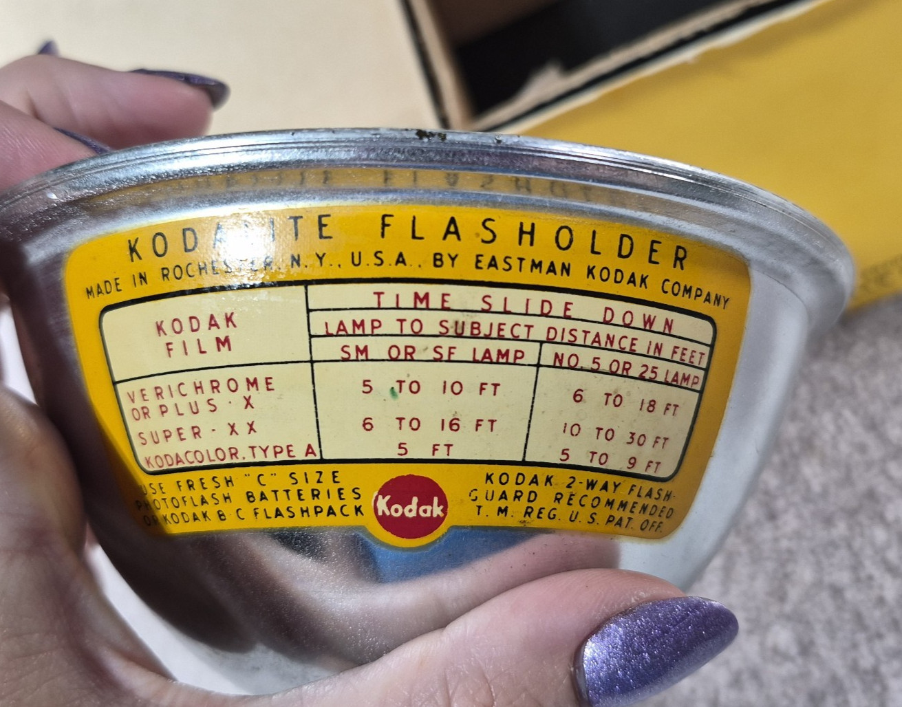 Vintage Kodak Kodalite Flasholder kit with box manual bulb Brownie Hawkeye Prop