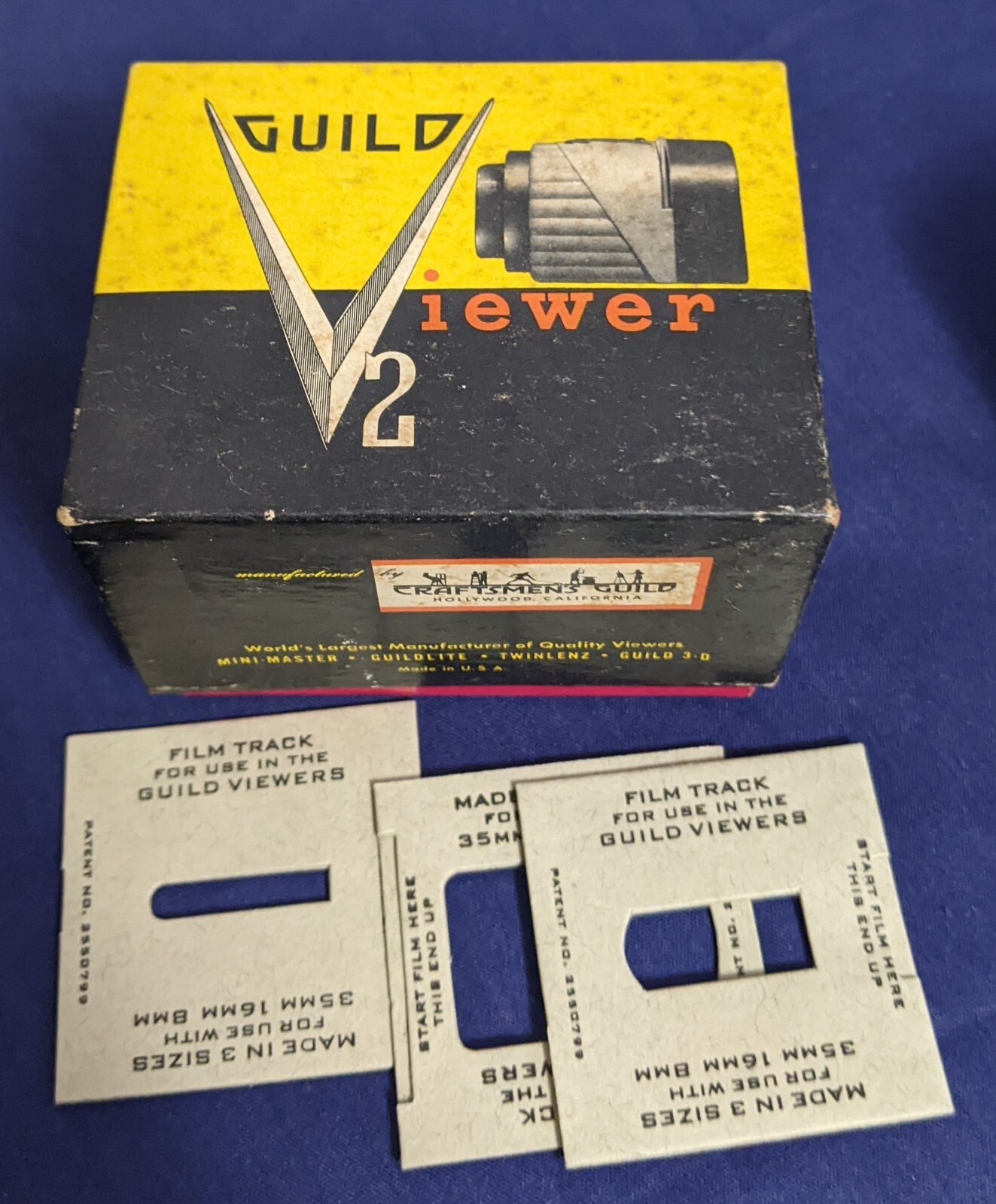 Vtg 1950s CRAFTSMEN’S GUILD Slide Viewer 2 for 2 x 2 Slides in Box
