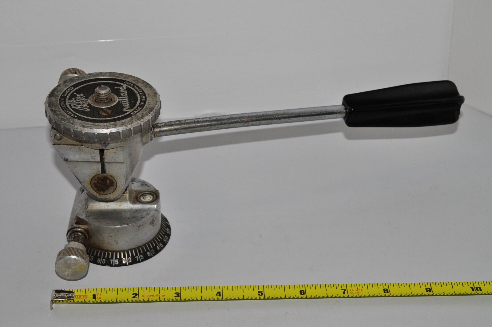 Bolex Paillard Adjustable Pan Tilt Tripod Head Switzerland Fabrication Suisse