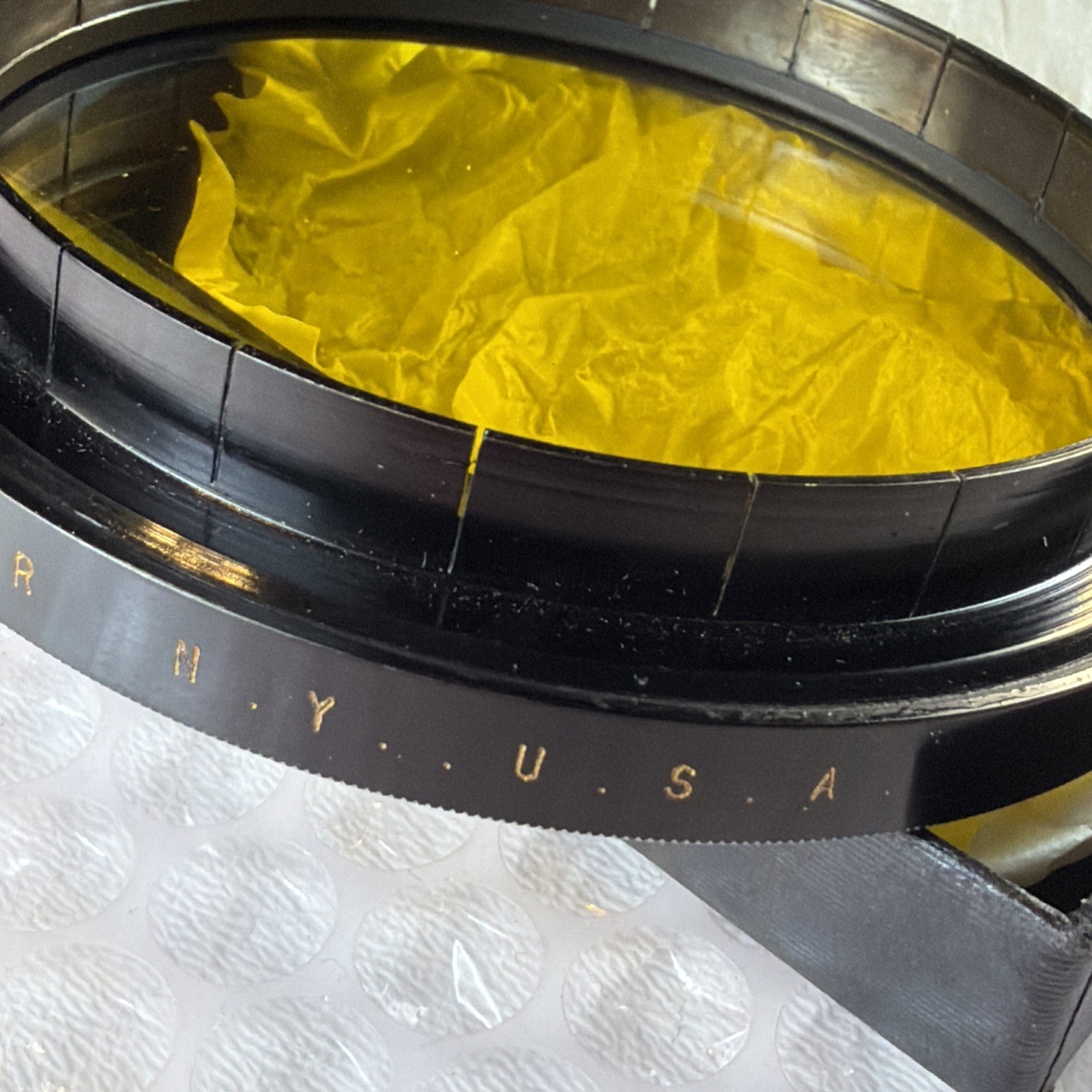 Vintage Kodak Wratten K-3 Deep Yellow Filter in Original Box – 3” Glass