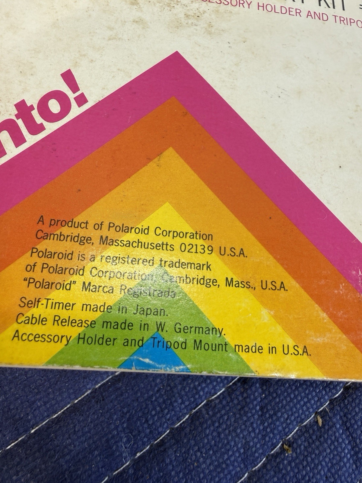 Polaroid Pronto Camera Accessory Set #186 Self-Timer Release Tripod Mount SX-70