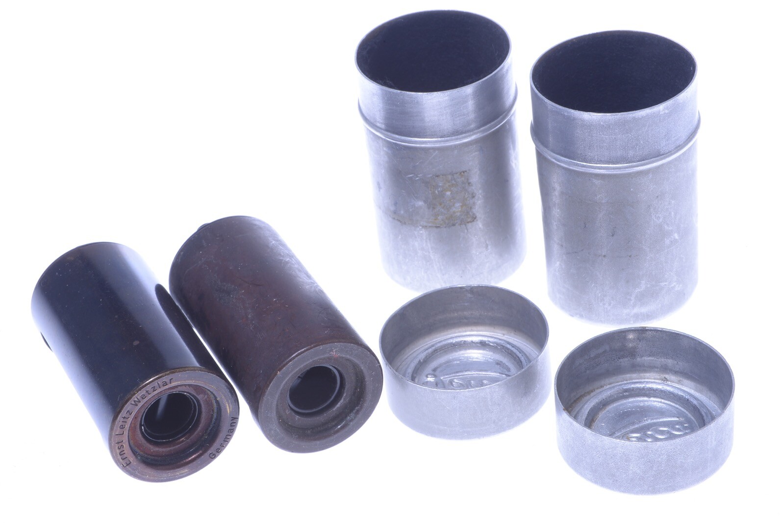 ✅ 2 LEICA FILCA B IN HOLDERS DRXOO RELOADABLE CASSETTES BULK FILM CANISTERS #1