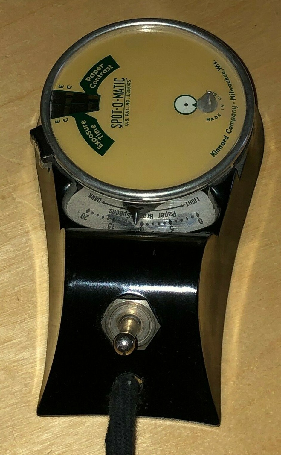 Vintage Kinnard Spot-O-Matic Enlarging Meter Camera Paper Contrast Exposure Time