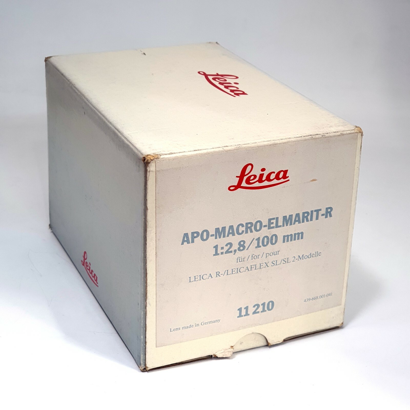 Leica APO-Macro-Elmarit-R 1:2.8 100mm Empty box (No Lens , Only Box)