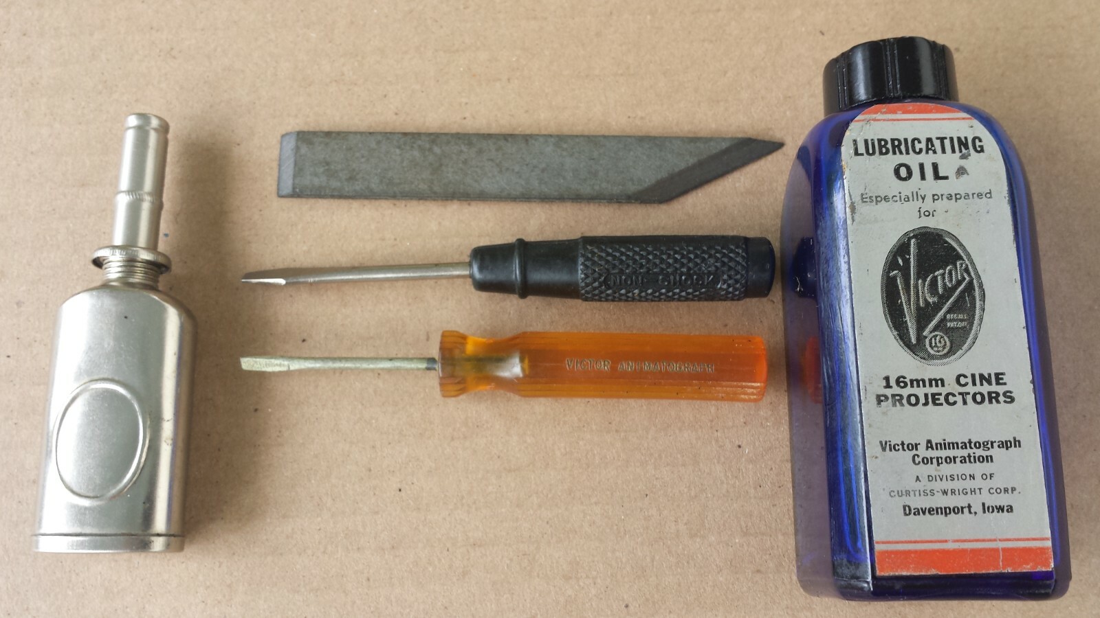 Victor Animatograph Corporation Lubricating Oil Non-Shock Screwdriver Oil Can