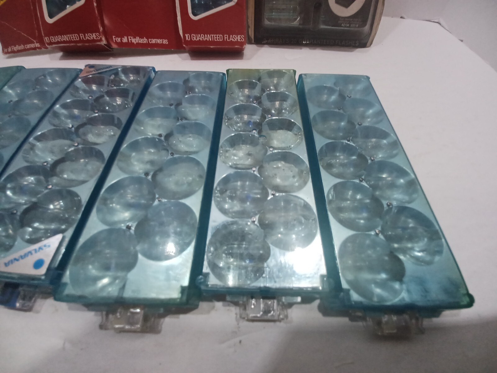 Huge Lot Sylvania Flip Flash Super 10 Blue Flashbulbs Flashbar flash bulbs