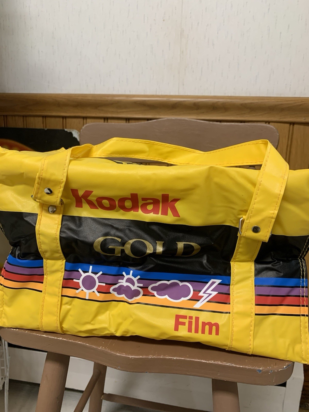 Kodak Yellow VTG Advertising Cooler Bag Gold Film Snappy Snaps 1h Photos 1980s