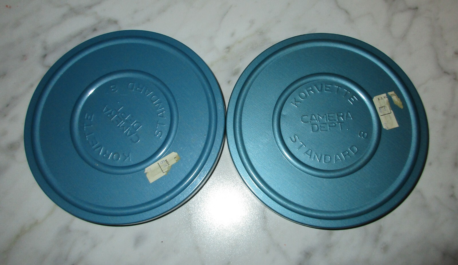 Vintage Metal Korvette Movie Reels & Carrying Storage Case