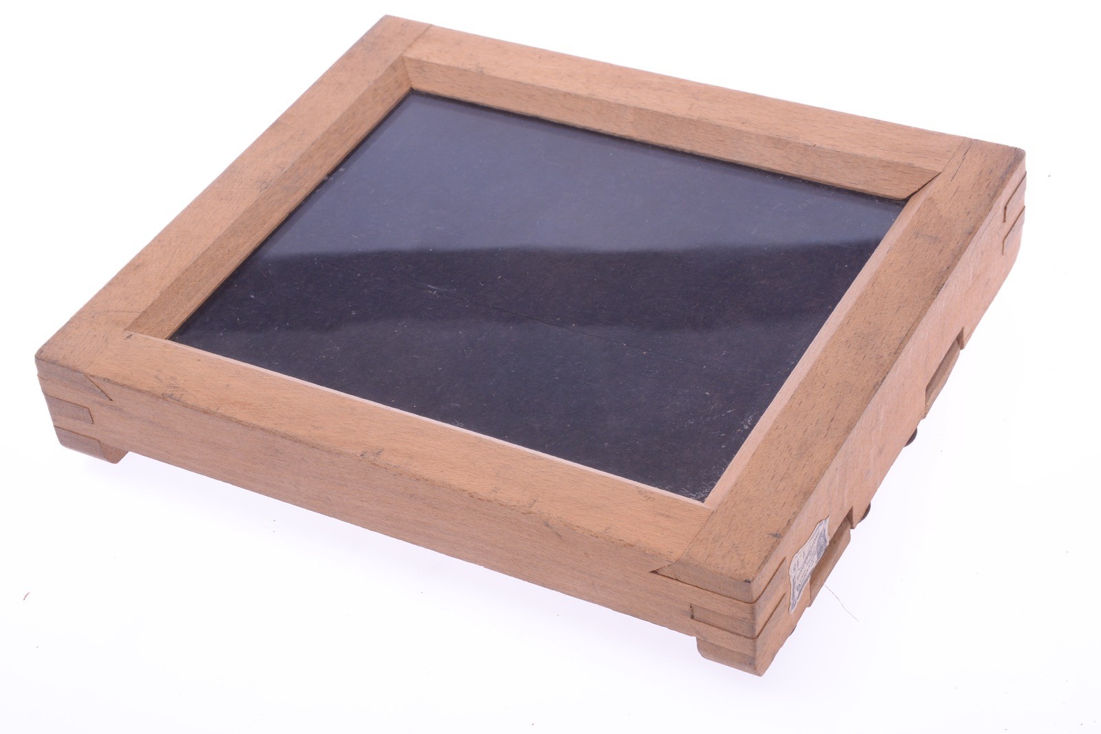 ✅ AU BON MARCHE WOOD CONTACT PRINTER PRINTING FRAME ANTIQUE 15.5X18.3CM W/ GLASS