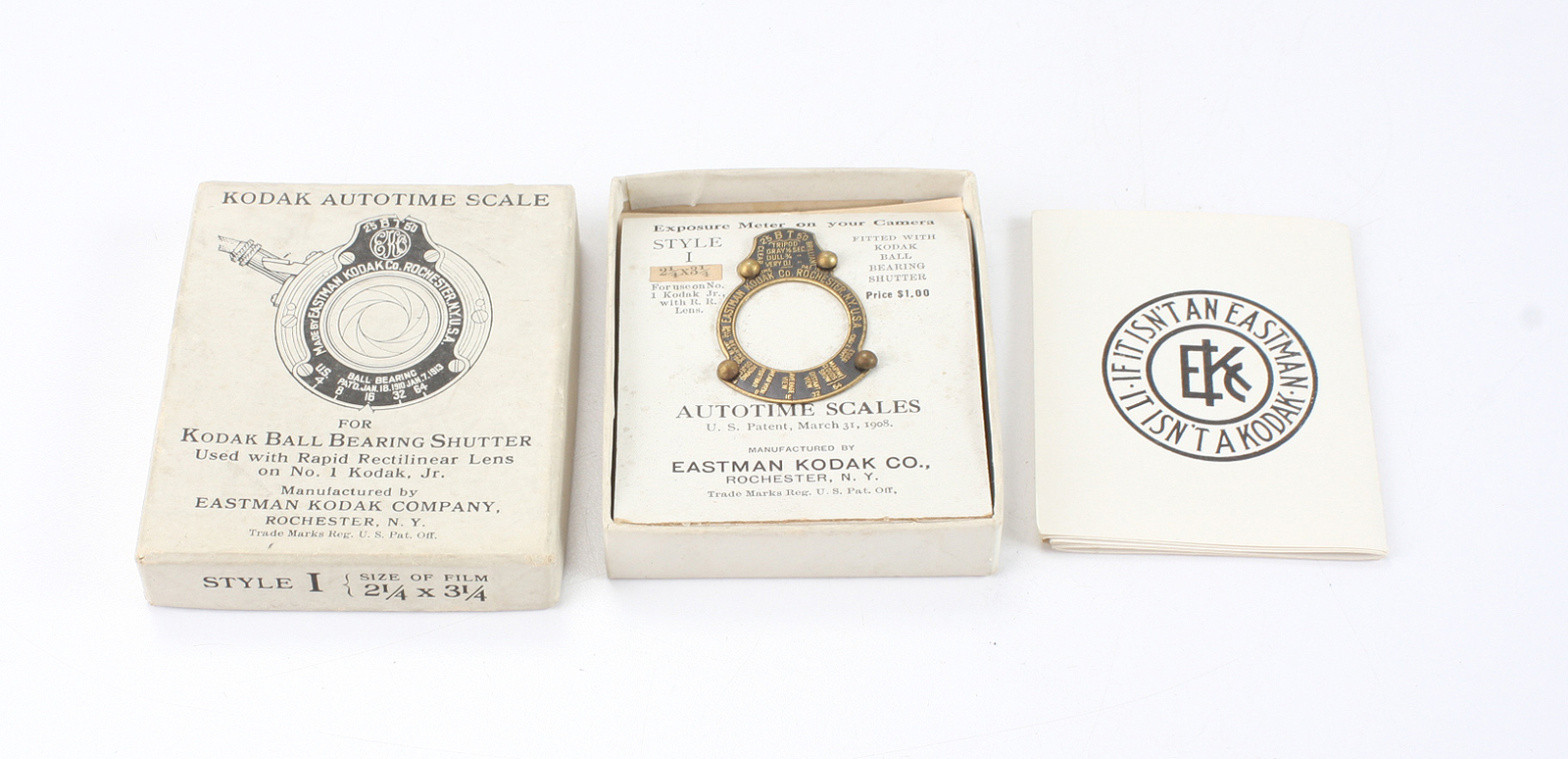 KODAK AUTOTIME SCALES FOR CAMERA SHUTTERS TYPE 1 NO.1 KODAK JR (READ)/cks/198954
