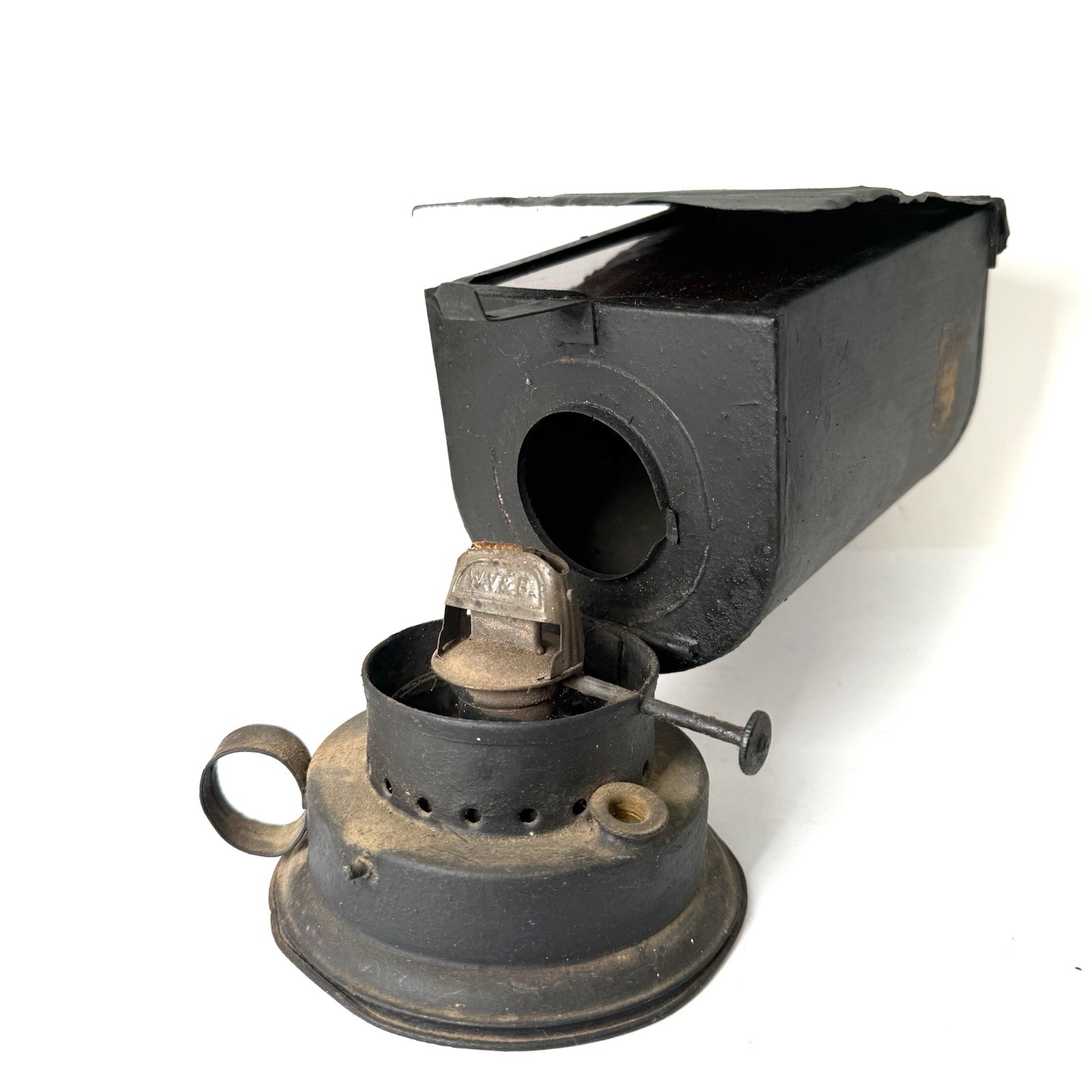 Vintage Dry Plate Gas Lantern Dark Room Safe Light Tin Lamp Darkroom W,V&B
