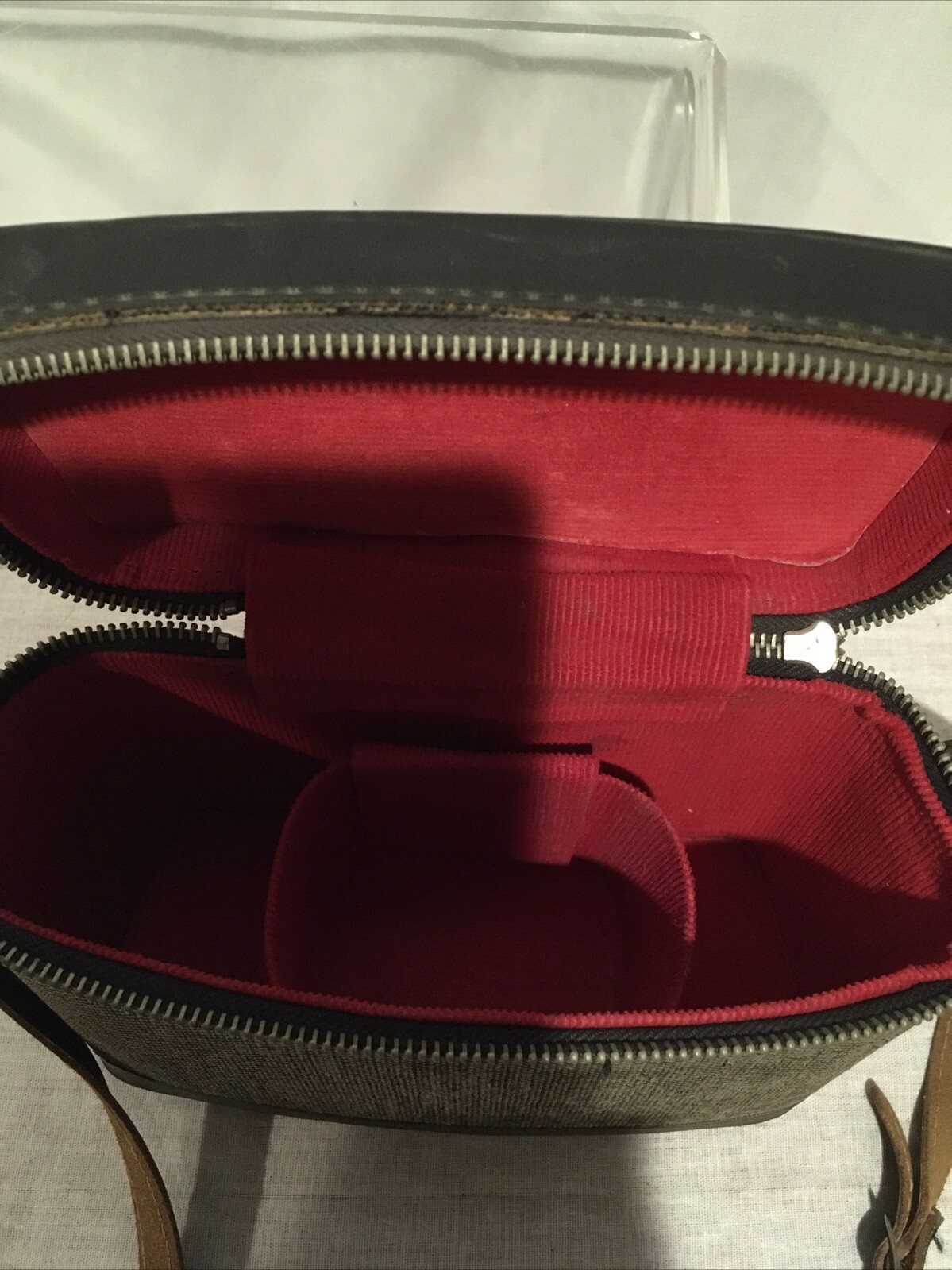 Kalimar Kali Bag Camera Black Leather Tweed Case Bag Japan Rare Vintage