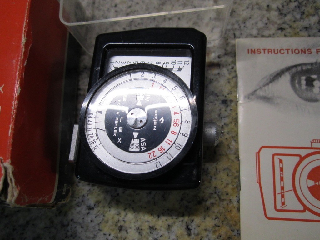 GOSSEN EXPOSURE LIGHT METER With NEW BATTERY for BOLEX 16MM MOVIE CAMERA WORKING