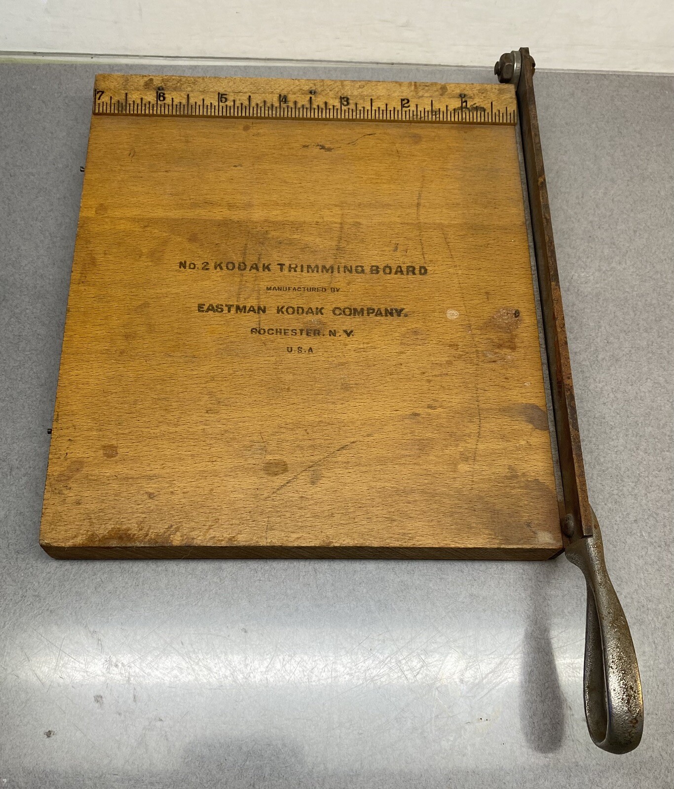 Vintage No. 2 Kodak Trimming Board EASTMAN KODAK Advertising Paper Cutter