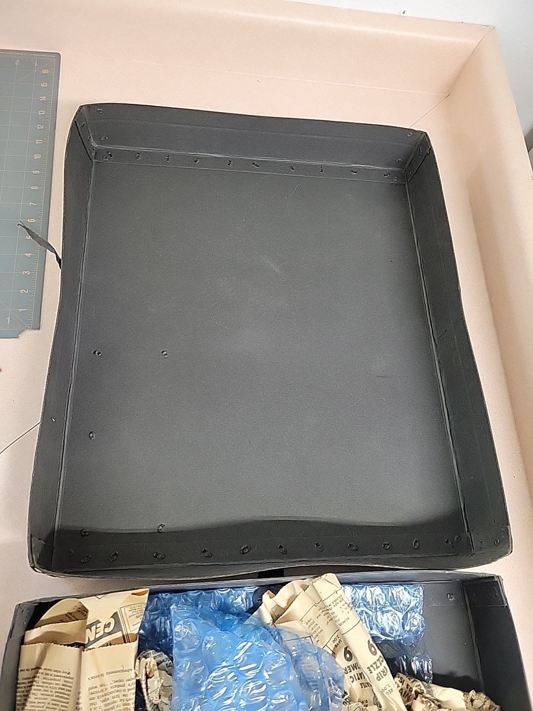Vintage Black Film Reel Canister Case Shipping Box Mailer