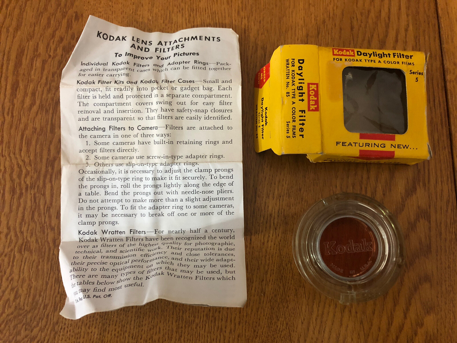 Vintage NOS Kodak Series 5 Daylight 85 Filter W/ Box & Instructions Bayonet Case