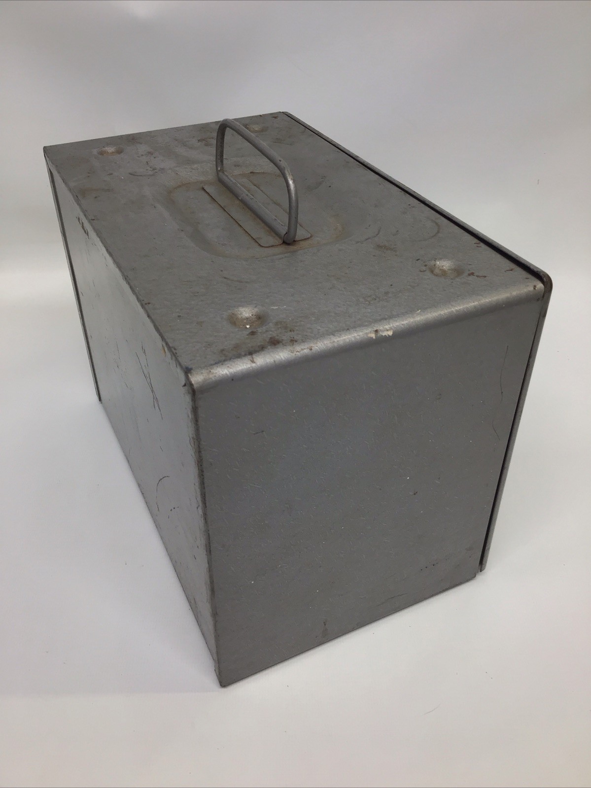 Brumberger 12 8mm Film Reel Storage Case Metal Home Movie Carry Box 1950s