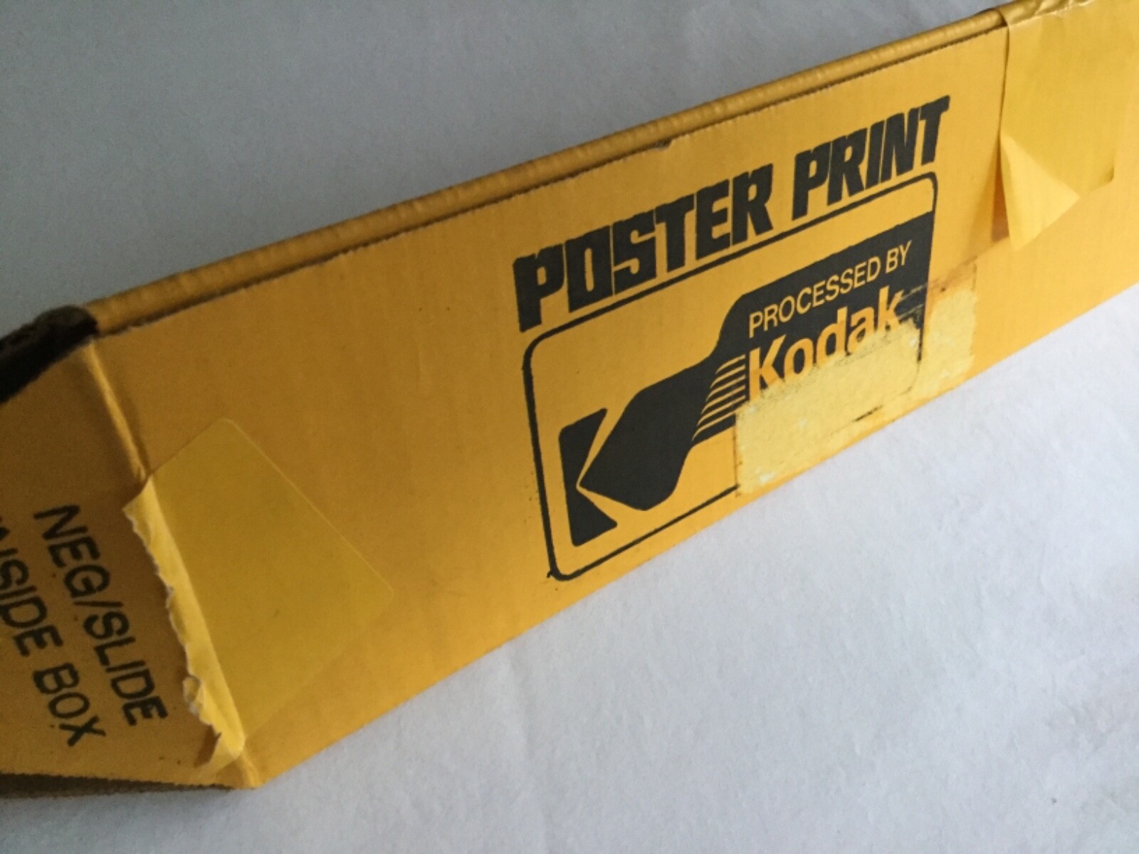 Vintage Kodak Poster Print Shipping Box – Triangular Cardboard – 21 1/2″ Long