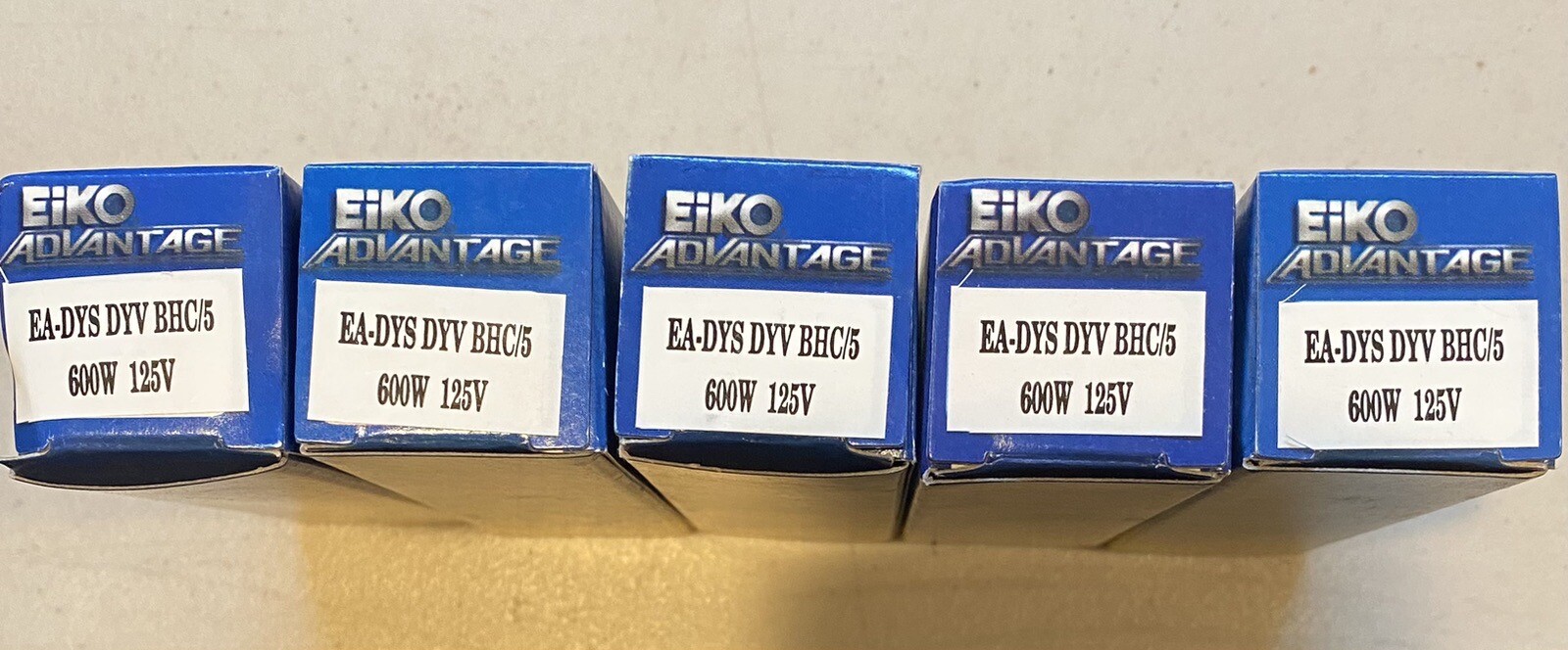 Lot 5 NEW EIKO DYS/DYV/BHC-5 AV/Photo Lamp Bulb 125V 600W T6 GZ9.5 Base