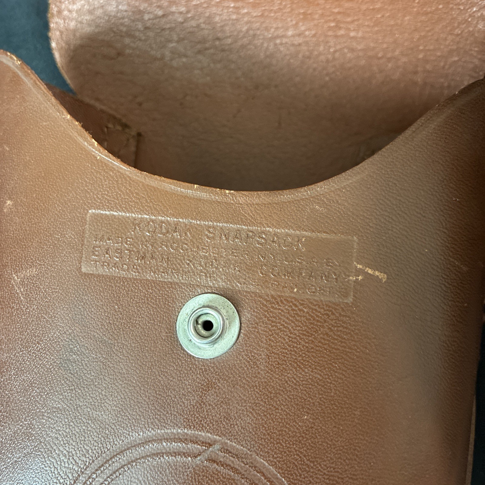 Vintage Kodak Snapback Brown Genuine Leather Camera Case With Strap Made In USA