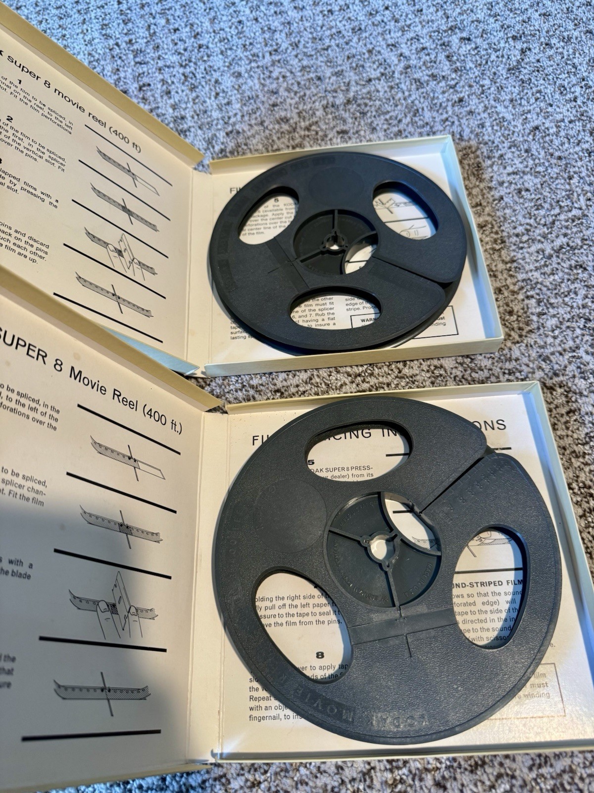 Lot of 8 Kodak Super 8 8mm Movie Reel 400 ft Feet Empty Reels Unmarked Box VTG