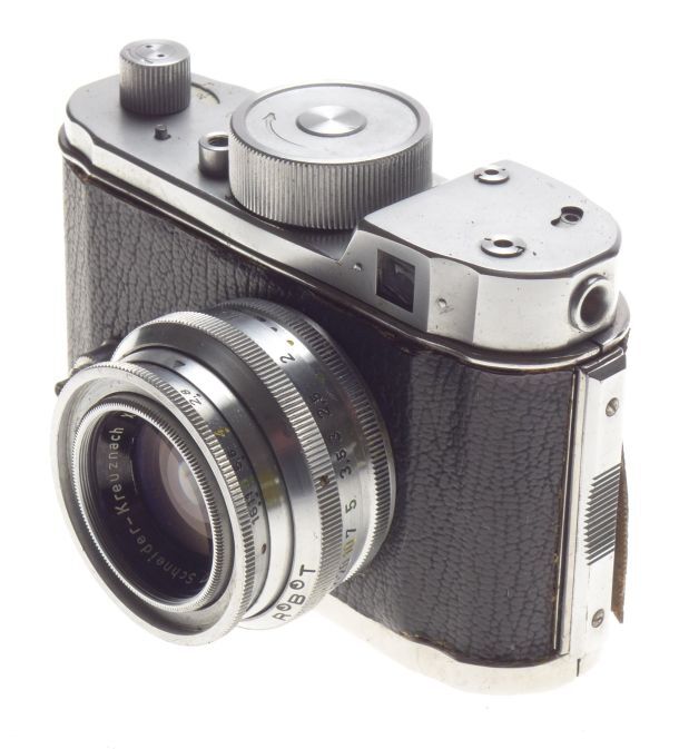 Robot ii 35mm film camera schneider xenon 1:1.9/40 lens leather pouch