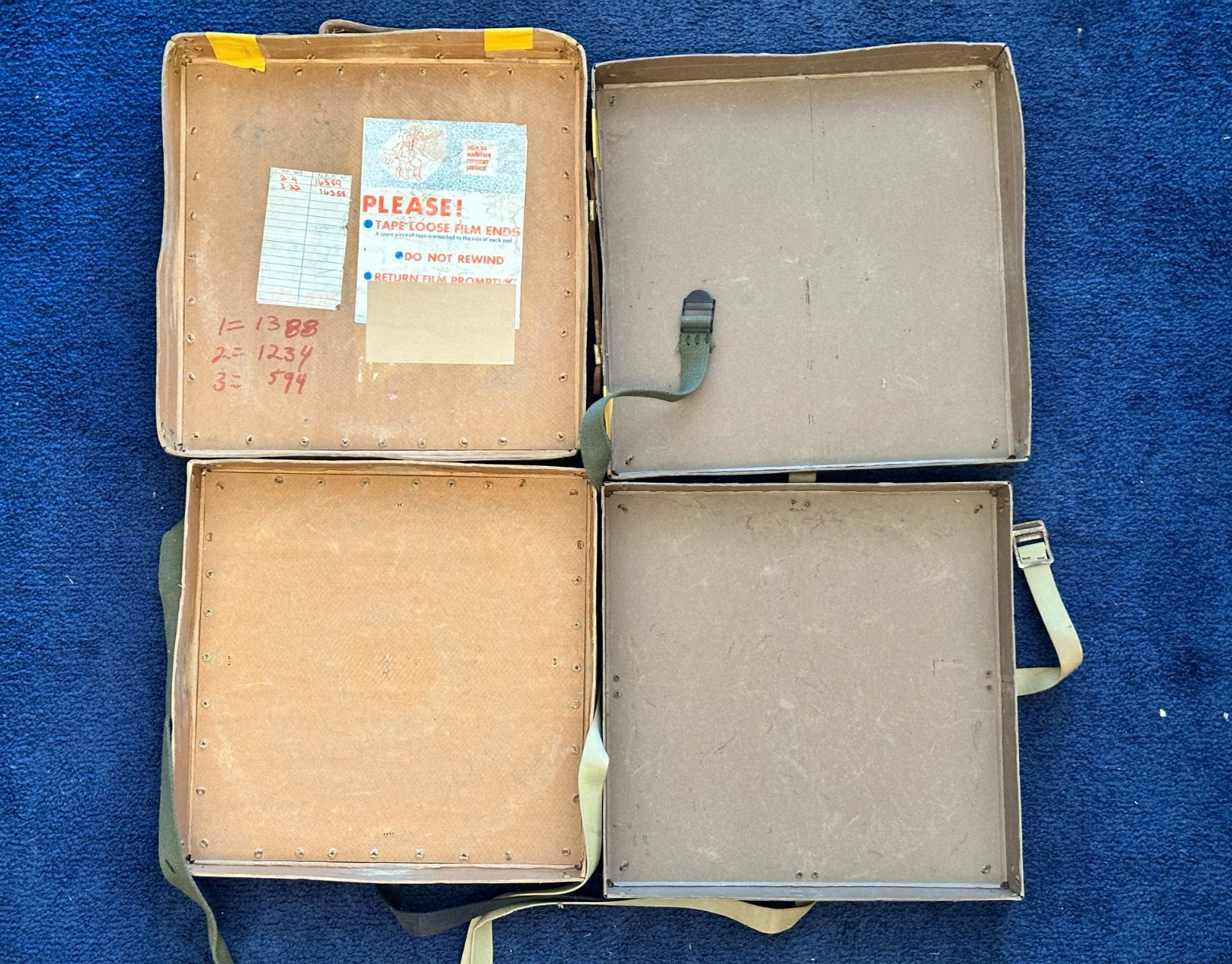 Vintage 16mm Film Reel Canister Case Mailer Box W/ Metal Edges