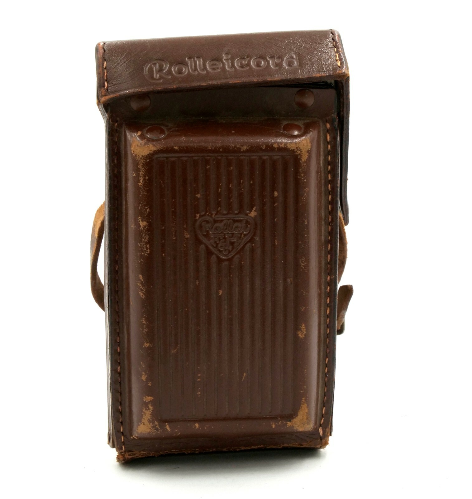 Pair (2) of Rollei Original Hard Brown Leather Cases for Rolleicord TLR Camera
