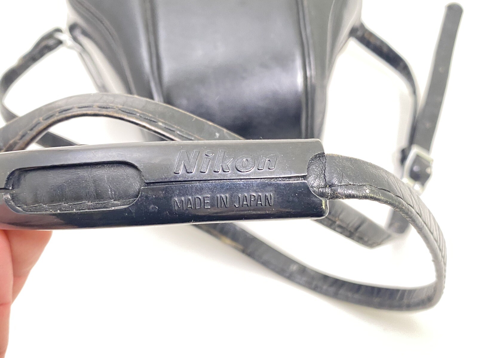 Vintage Genuine Nikon Nikkormat Black Leather Fitted Hard Case ~ Japan made