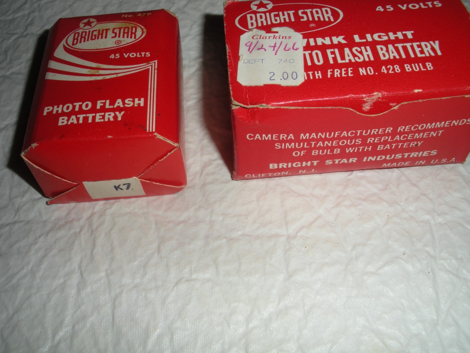 Vintage Bright Star no.47p Flash Battery and Original Box