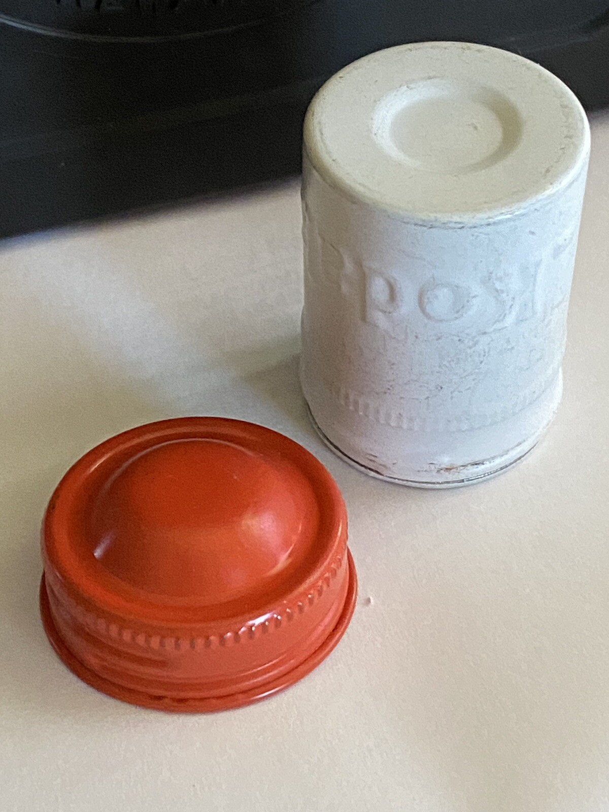KODAK Panatomic-X Metal Film Cannister, White Can/ Orange Top, Vintage 35mm Film