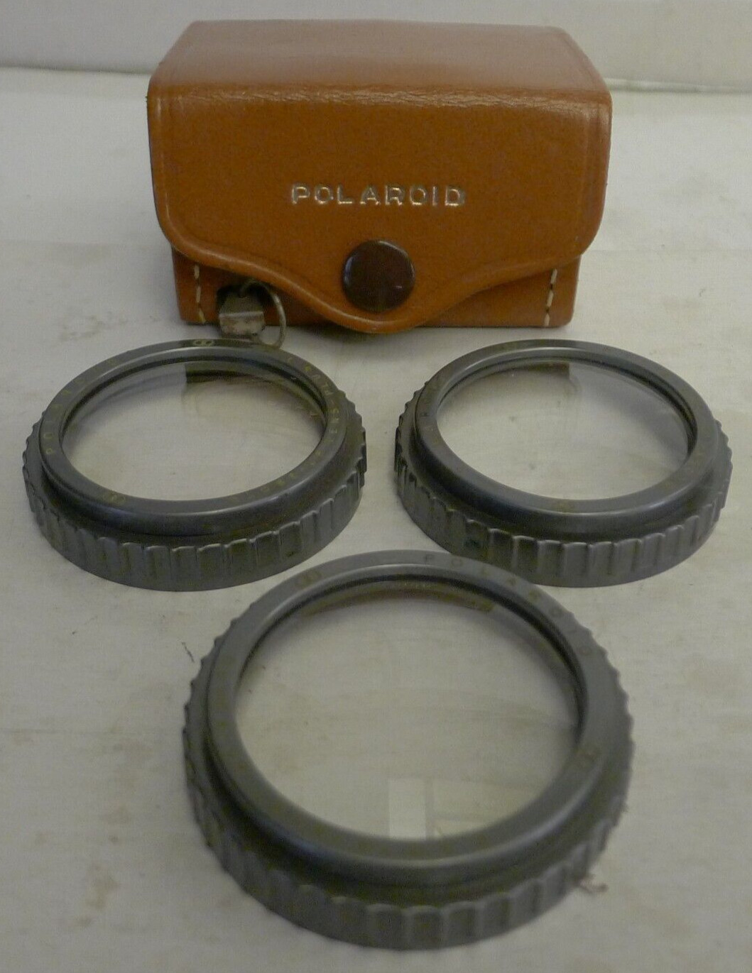 Polaroid Close-Up Lens Kit #550 – 3 Total with Leather Case -Vtg