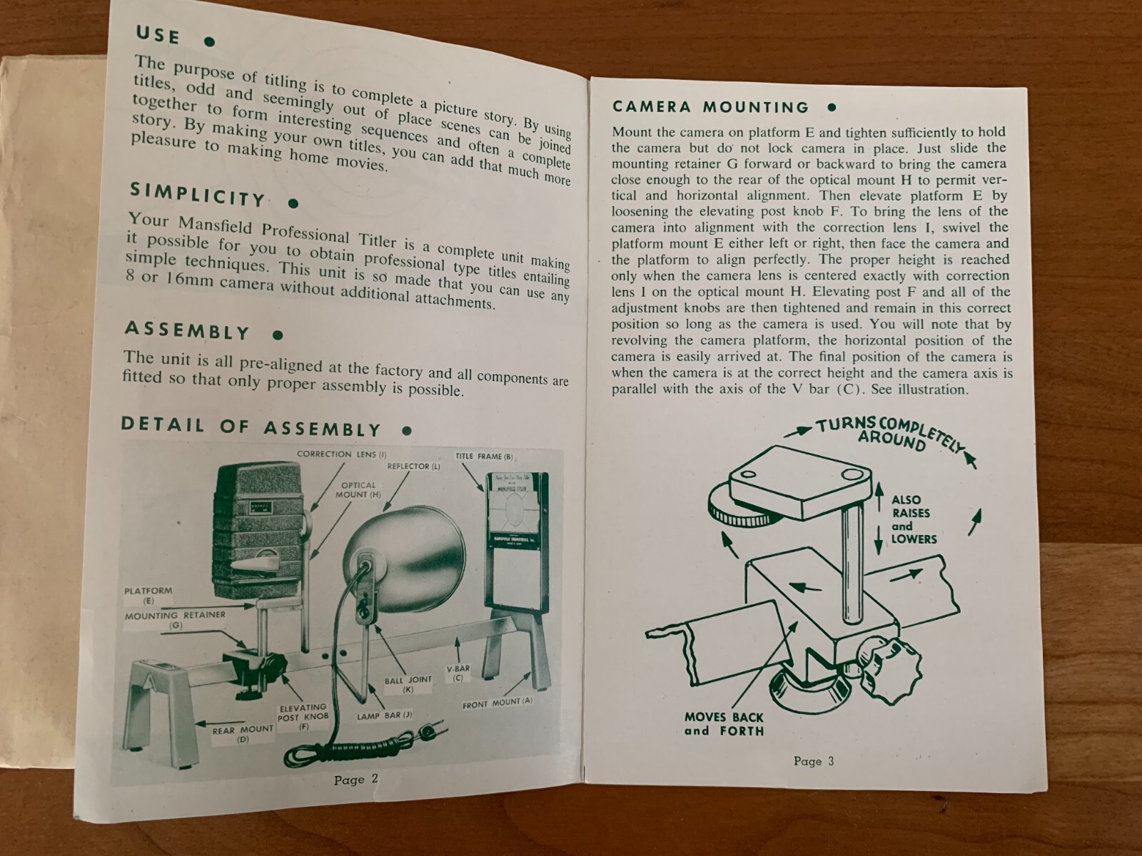 Vintage Instructions for the Mansfield 8 / 16mm Film Titler + Title Frame Cards