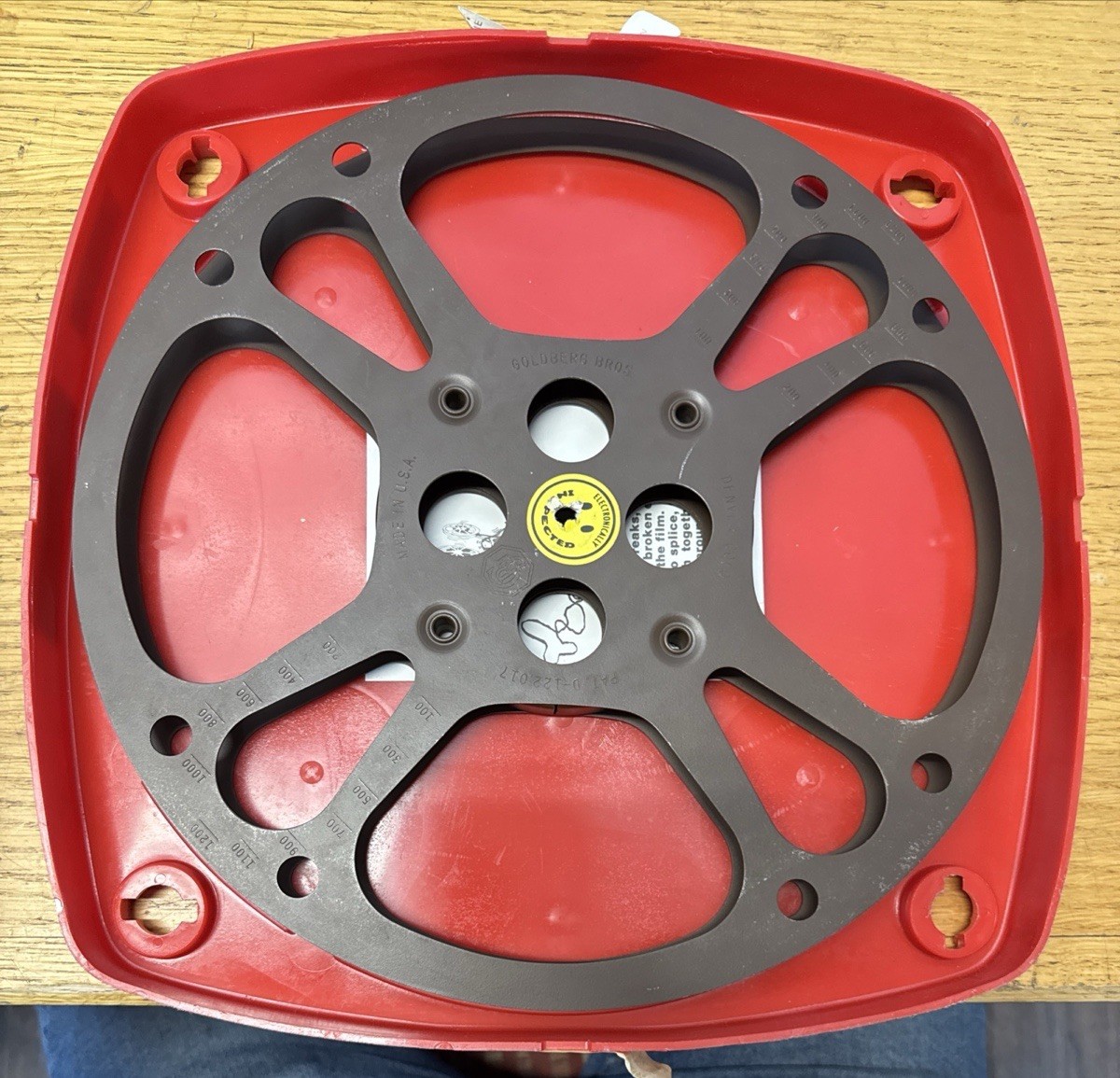 Vintage 16mm Goldberg Brothers Movie Reel Metal Brown 12 Inches Nan Goldin Label