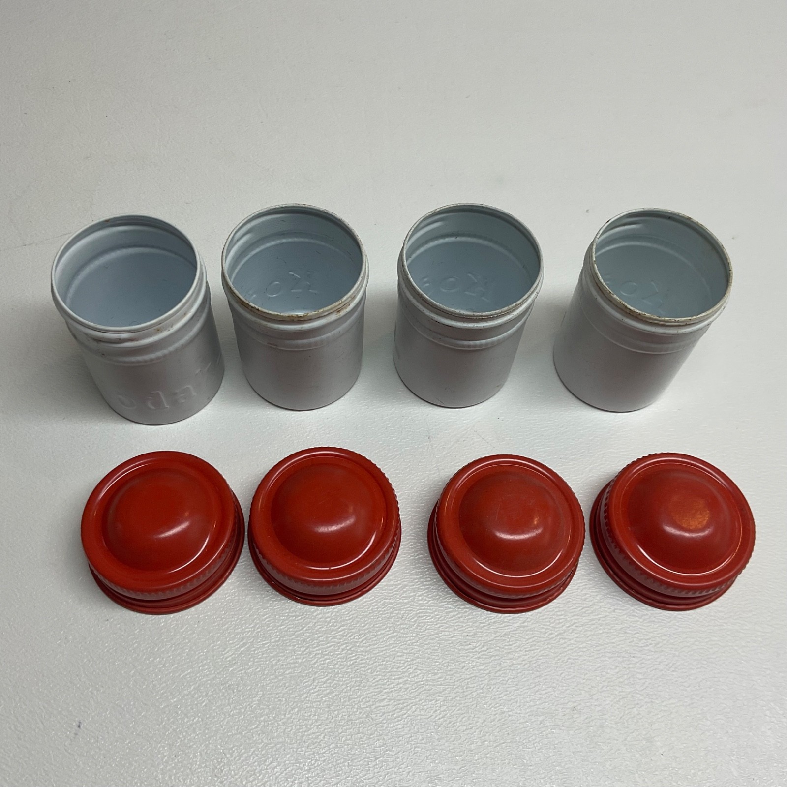 VTG Lot of 4 Kodak 35mm Film Roll Embossed Container Metal Tin Can Canister