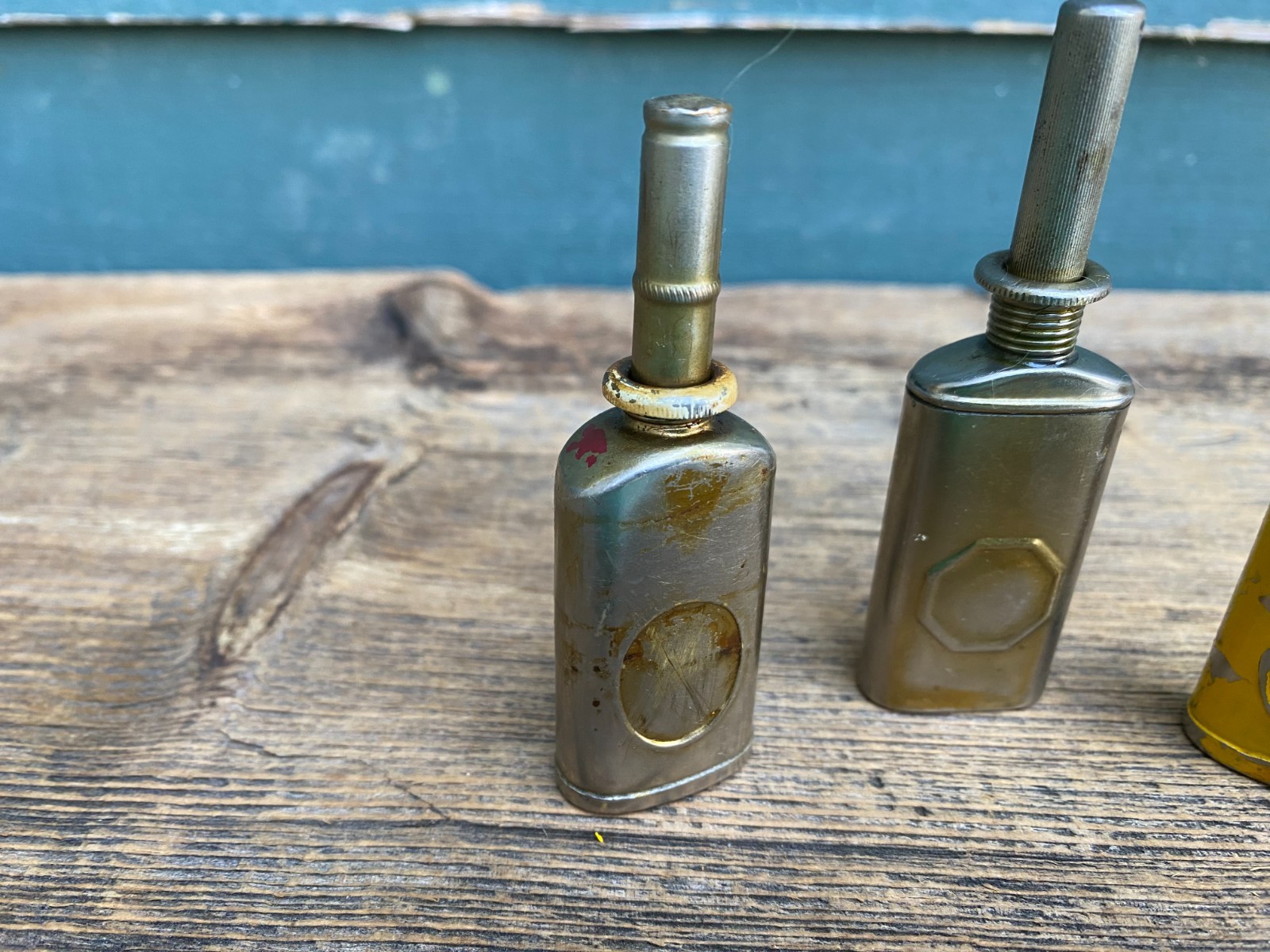 SET OF 3 OIL CAN TIN PROJECTOR NEEDLE OILERS FILMO BELL & HOWELL USA EMPTY