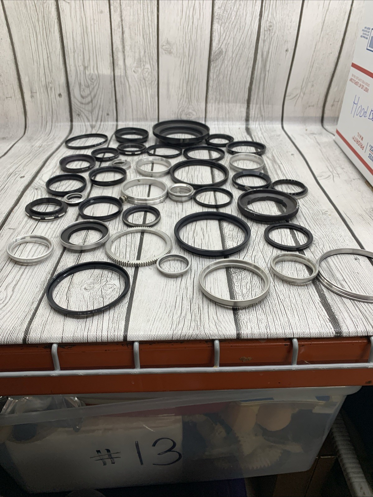Vintage lot Camera Parts Hoods Caps Lens Adapters 36 pieces
