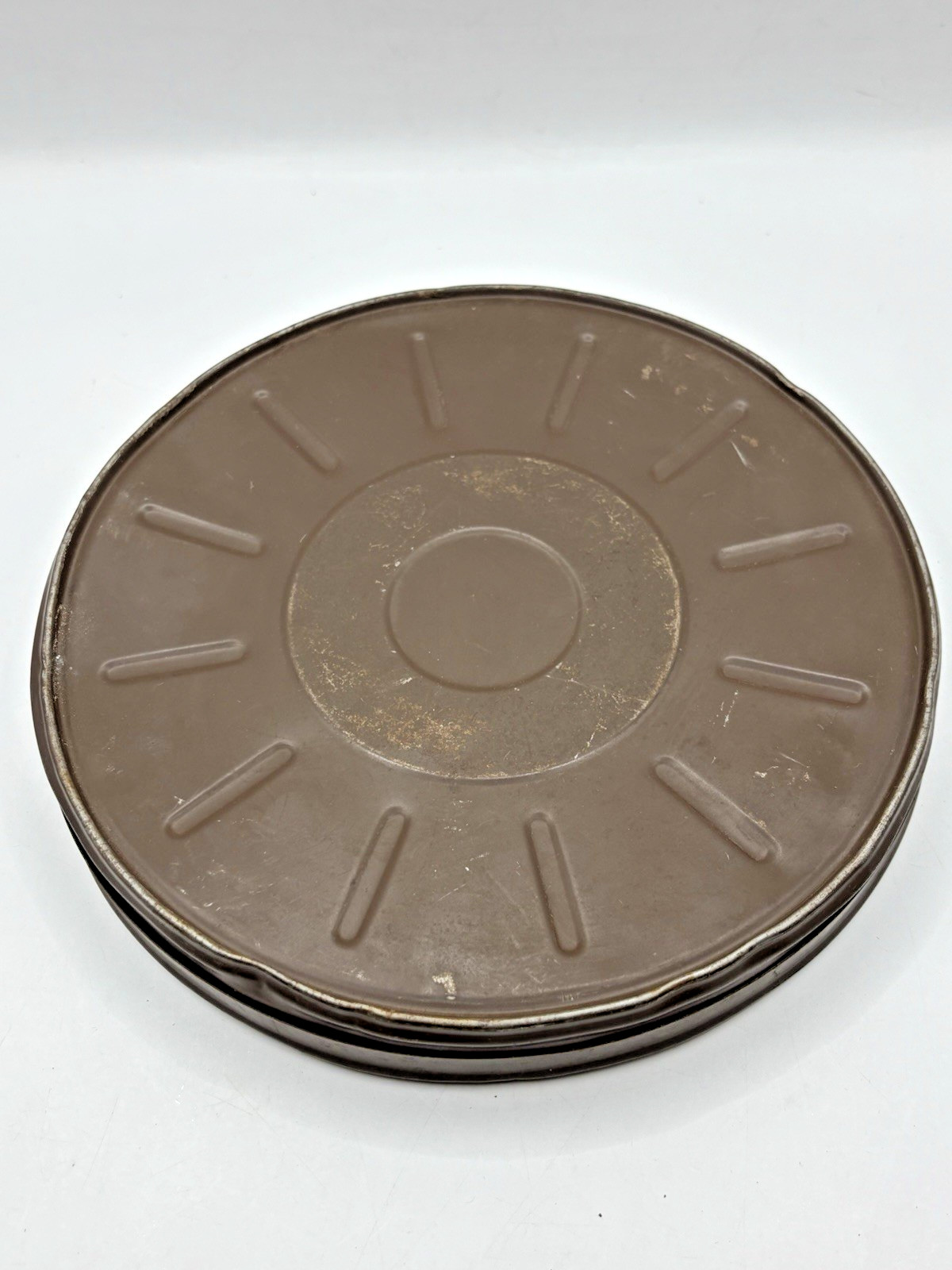 4 Vintage Compco Goldberg Film Reel Canisters 7″ Empty Movie Theatre Room Decor