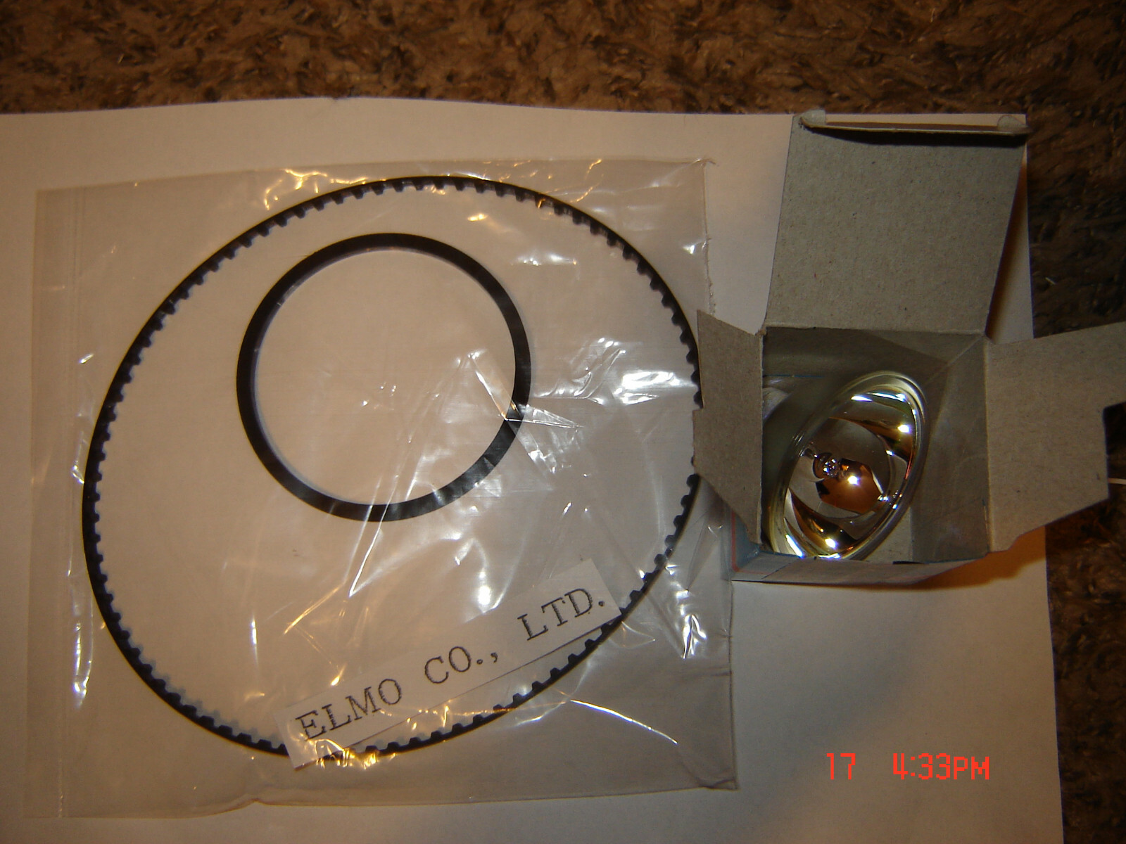 Super 8,ELMO GS-800 Projector Belts, 1 Motor, 1 Teethed Take Up,*50HR Lamp/Bulb