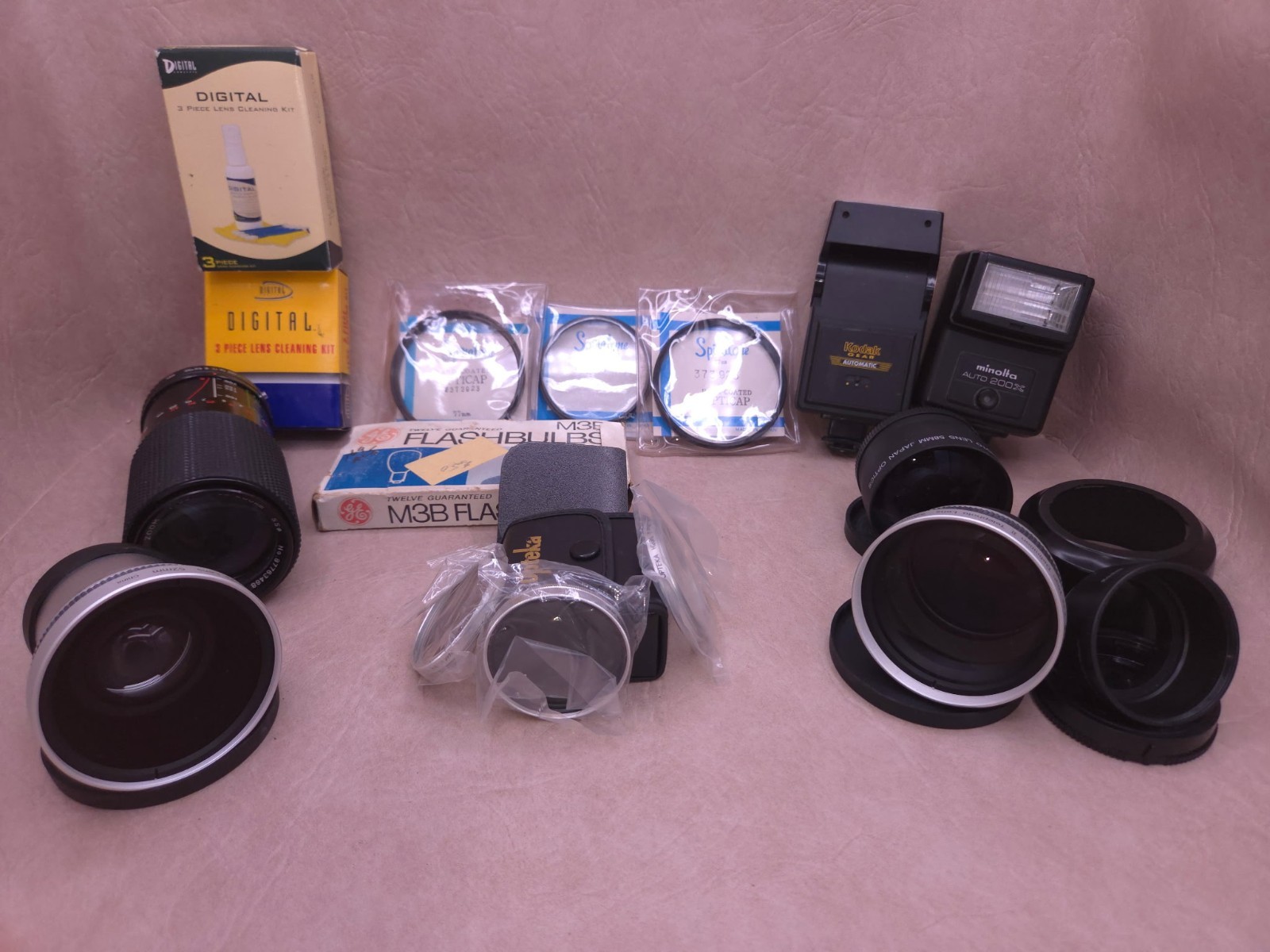 Mixed Vintage & Modern Camera Accessory Lot Opteka Lens