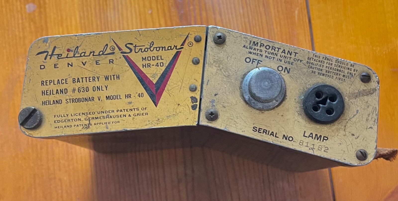 Vintage Rare Heiland Strobonar Model HR-40 Flash Battery Pack