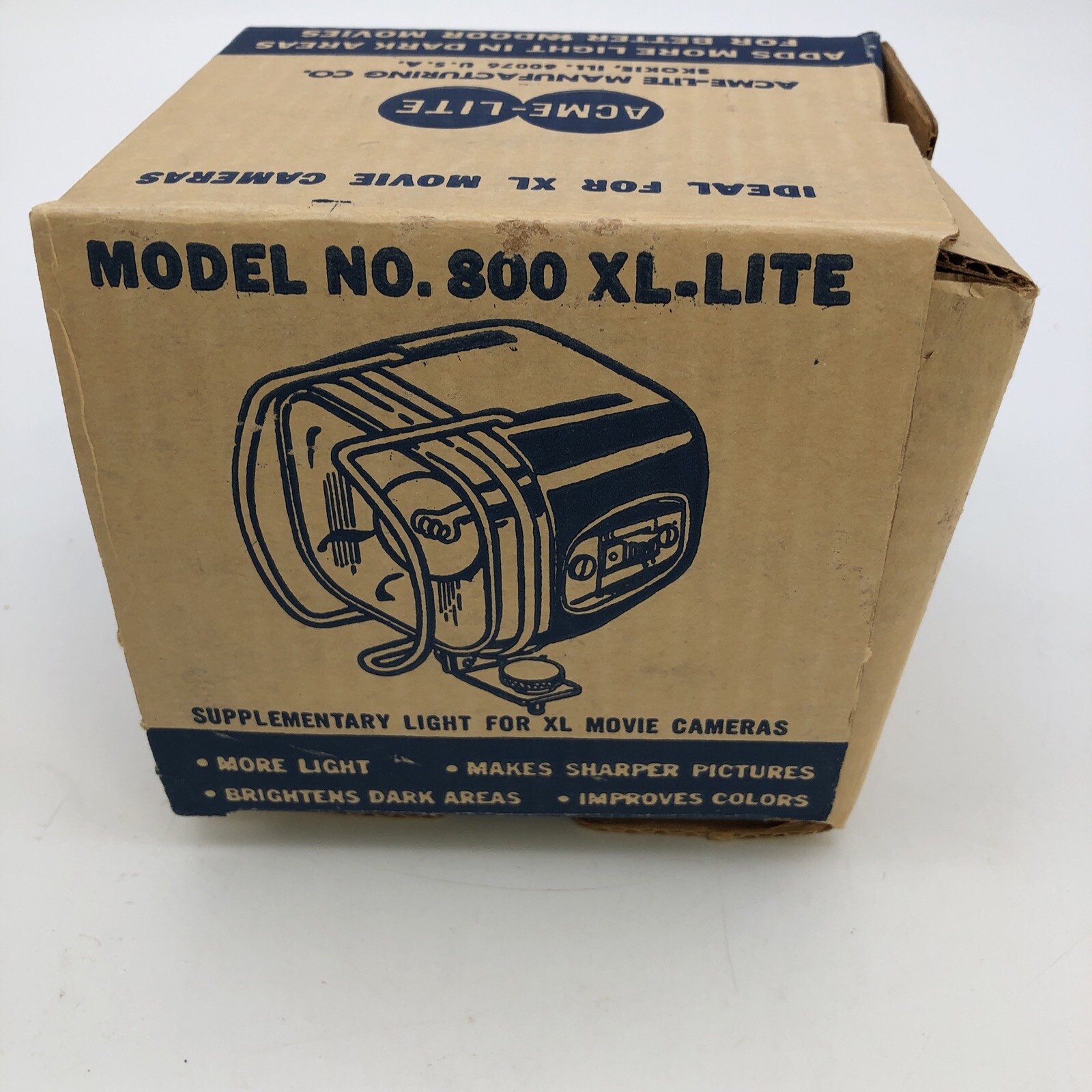 Vintage Acme Lite Model 800 XL–LITE Supplementary Light Movie Camera 100 Watts